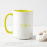 Yellow White Elegant Custom Name Mothers Day Gift  Mug<br><div class="desc">Designed with text template for monogram name and elegant two tone background in yellow and white,  this makes a beautiful personalised favour or gift for special occasions like mother's day,  weddings,  bridal shower,  birthdays,  anniversary,  holidays etc. You may change the background colour as you wish.</div>