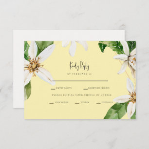 Yellow White Floral Dinner Options RSVP