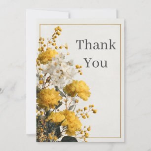 Yellow & White Floral Thank You Card
