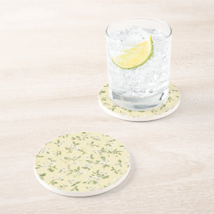 Yellow White Flowers Coaster
