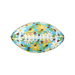 Yellow White Flowers Red Ladybug Beetle American Football
