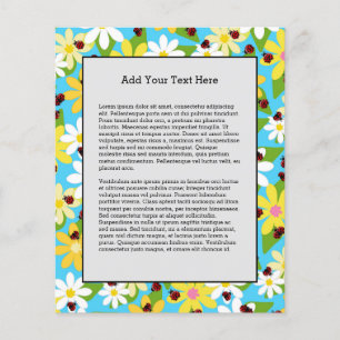 Yellow White Flowers Red Ladybug Beetle Flyer