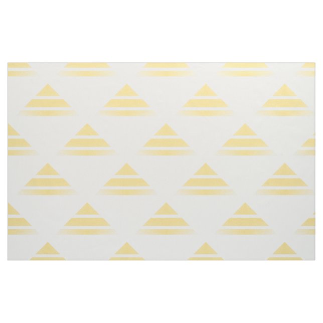 Yellow White Geo Triangle Pattern Fabric (Fat Quarter)