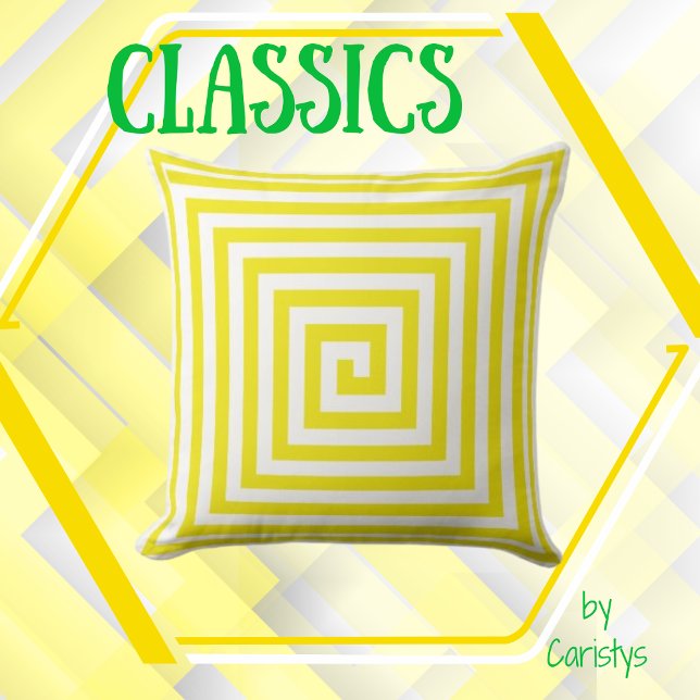 Yellow & White Geometrics Solid Reverse Cushion (Creator Uploaded)