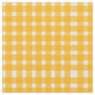Yellow White Gingham Pattern  Fabric