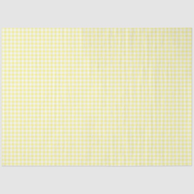 Yellow & White Gingham Pattern Tissue Paper (Front)