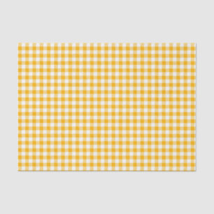 YELLOW & WHITE GINGHAM PLAID PATTERN TISSUE PAPER