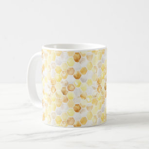 Yellow White Gold Honeycombs Coffee Mug