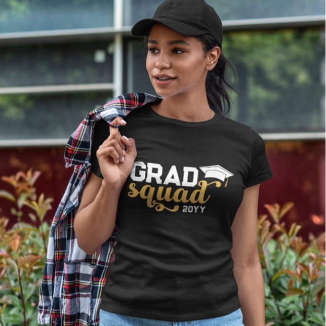 Yellow White Grad Squad Add Year T-Shirt (Creator Uploaded)