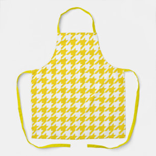 Yellow White Houndstooth Check Apron