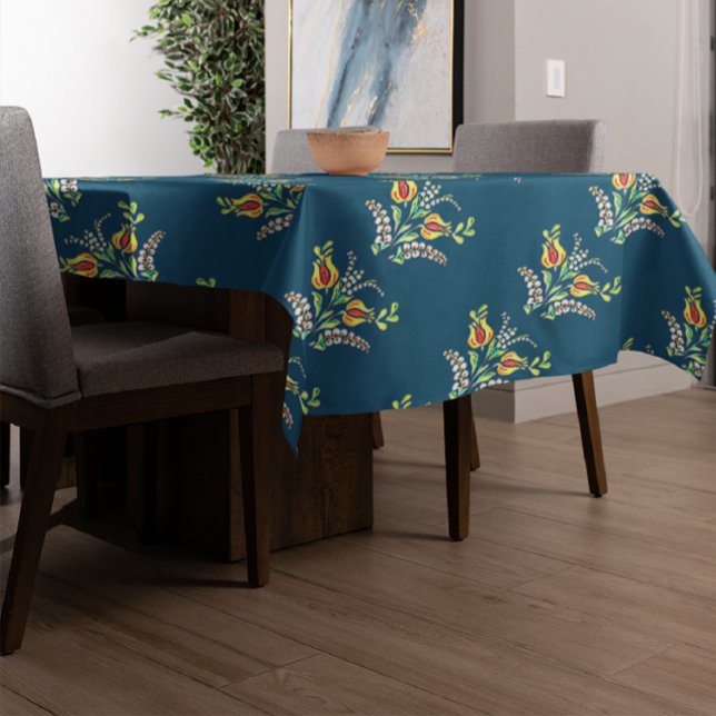 yellow white Hungarian floral Tablecloth (Creator Uploaded)