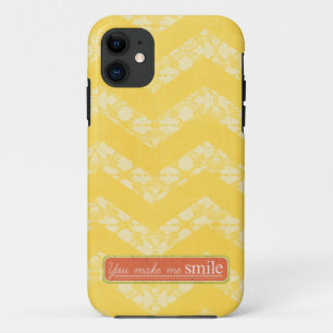 Yellow White Lace Chevron iPhone 5/5S Case