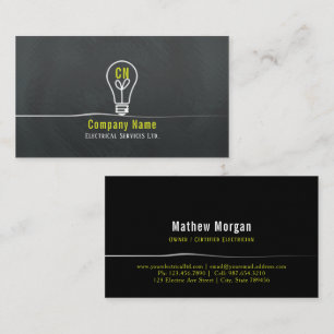 yellow & white lightbulb logo design business card