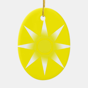 Yellow White Magic Sun Product Ceramic Tree Decoration