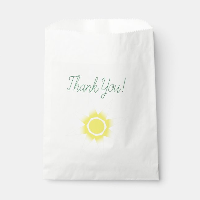 Yellow White Magic Sun Product Favour Bags (Front)