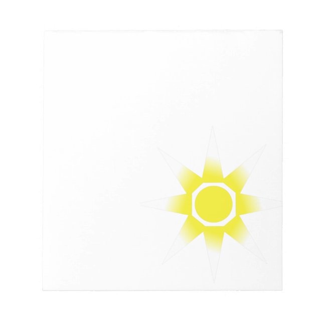 Yellow White Magic Sun Product Notepad (Front)