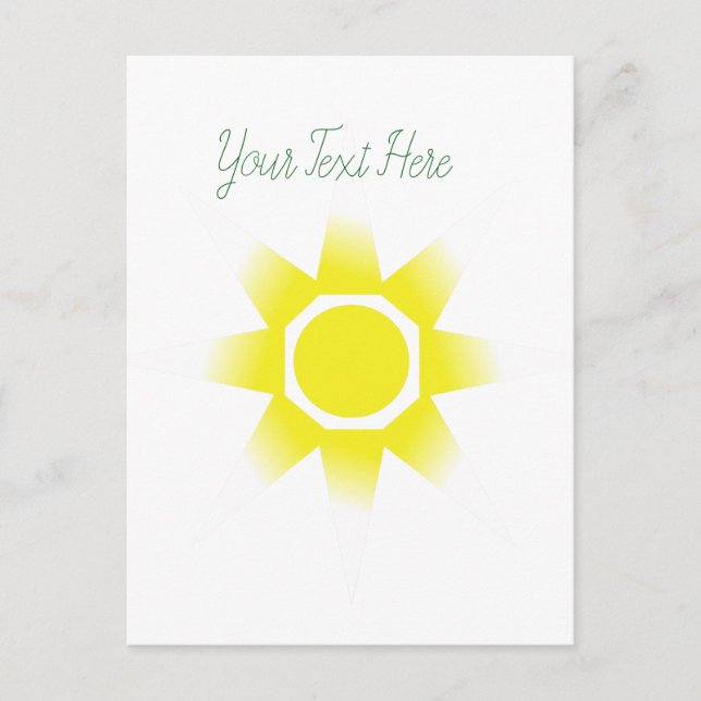 Yellow White Magic Sun Product Postcard (Front)
