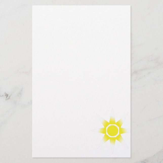 Yellow White Magic Sun Product Stationery (Front)