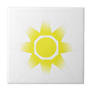 Yellow White Magic Sun Product Tile