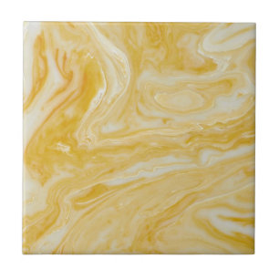 Yellow White Marble Print Tile