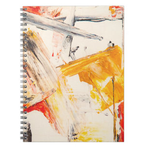 Yellow & White Minimal Abstract Spiral Photo Notebook