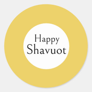 Yellow White Mustard Modern Simple Minimal Classic Round Sticker