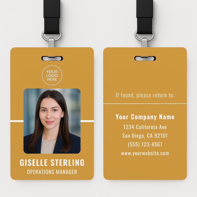 Yellow White Personalised Employee ID Card ID Badge (Creator Uploaded)