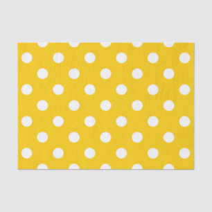 Yellow White Polka Dots Design Tissue Paper