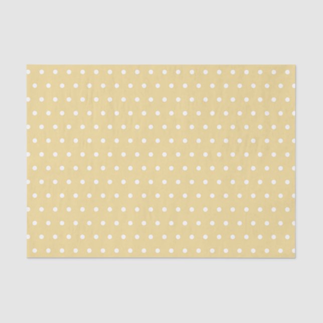 YELLOW & WHITE POLKA DOTS TISSUE PAPER (Front)
