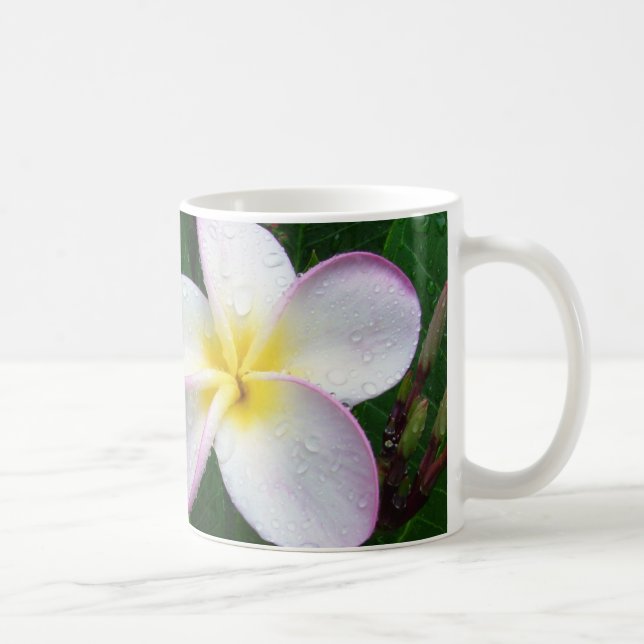 Yellow White & Purple Hawaiian Plumeria Flower Mug (Right)