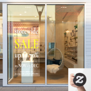 Yellow White Sale Window Sign Classy Professional