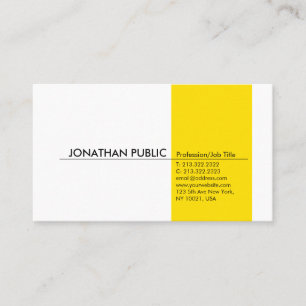 Yellow White Simple Modern Professional Elegant Business Card