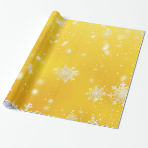 Yellow/White Snowflakes Christmas Wrapping Paper