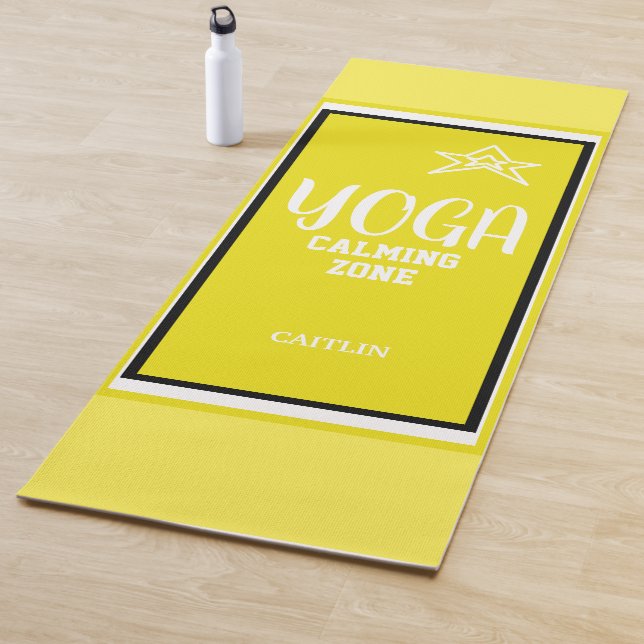 Yellow White Star Yoga Mat (In Situ)