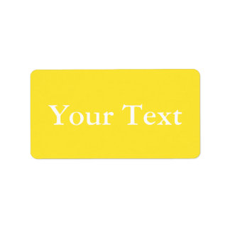 Yellow & White Stickers or Labels w/ Custom Text