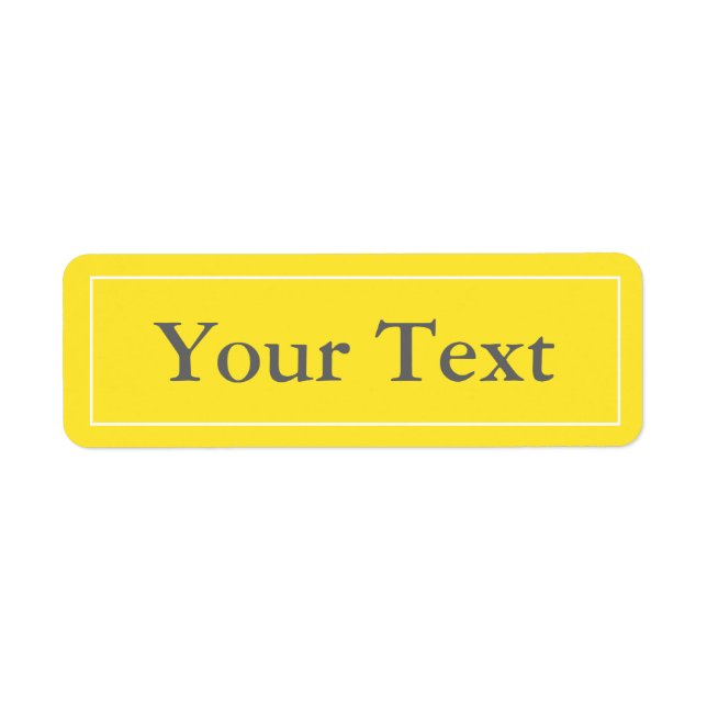 Yellow & White Stickers or Labels w/ Custom Text (Front)