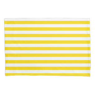 Yellow White Stripe Trendy Stylish Template Single Pillowcase