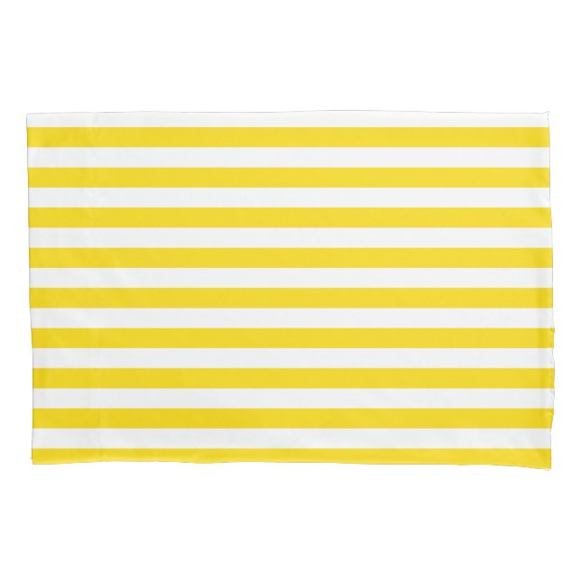 Yellow White Stripe Trendy Stylish Template Single Pillowcase (Front)