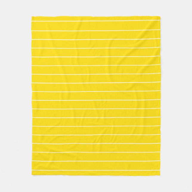 Yellow White Striped Template Trend Colours Elegan Fleece Blanket (Front)