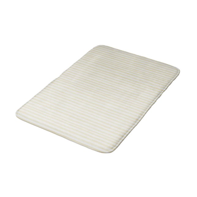 Yellow White Stripes Bath Mat (Angled)