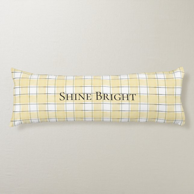 Yellow White Stripes Christmas   Body Cushion (Front)