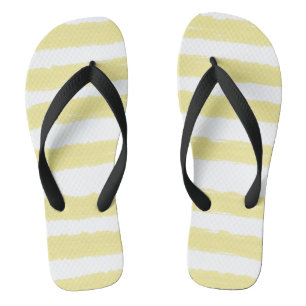 Yellow White Stripes Flip Flops