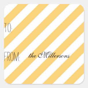 Yellow White Stripes Gift Tag