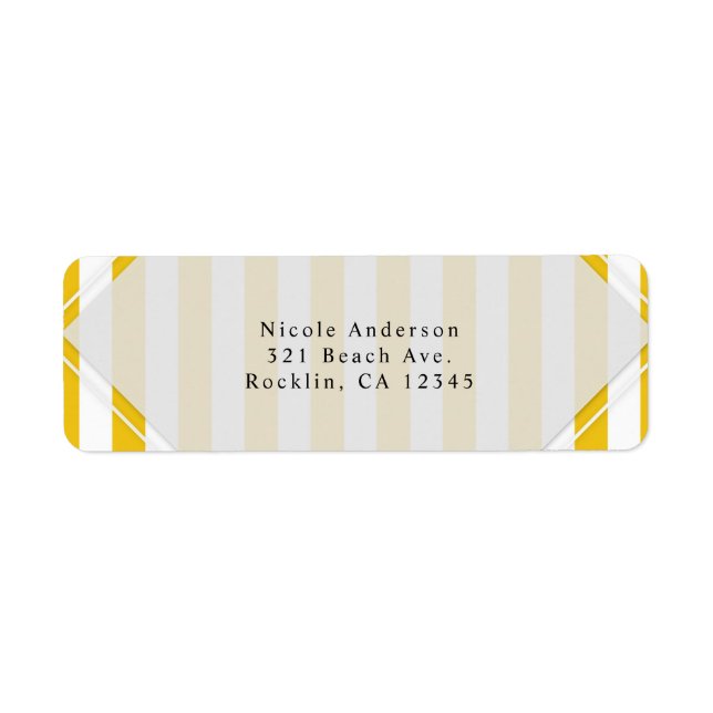 Yellow & White Stripes Modern Striped Invitation (Front)