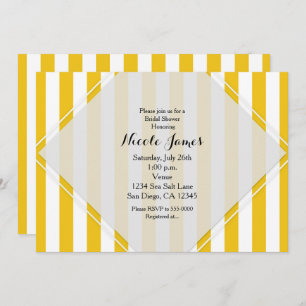 Yellow & White Stripes Modern Striped Invitations