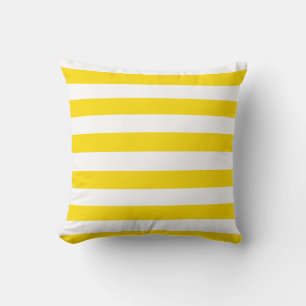 Yellow White Stripes Modern Stylish Cotton Cushion