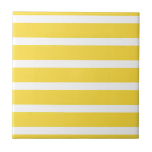 Yellow White Stripes Tile
