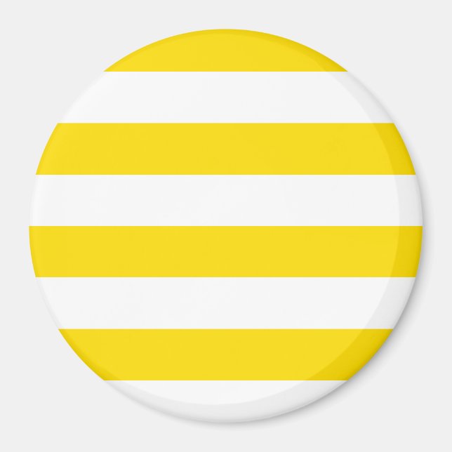 Yellow White Stripes Trend Colours Template Magnet (Front)
