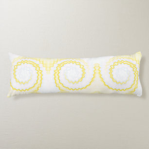 Yellow white swirl tie dye funky retro body cushion
