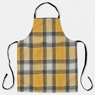Yellow White Tartan Texture Background Apron